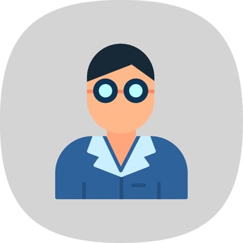scientist Flat Curve Icon vector