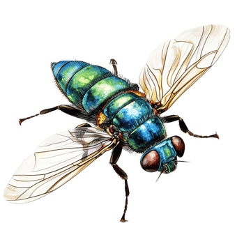 AI generated The fly is illustrated in watercolor png