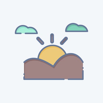 Icon Sunset. related to Kenya symbol. doodle style. simple design editable. simple illustration vector