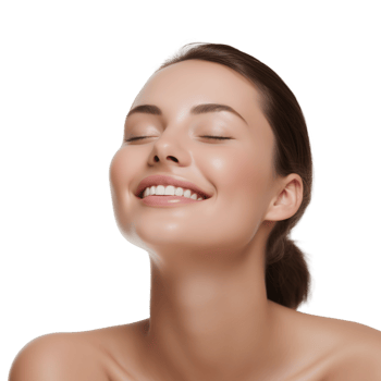 AI generated Portrait of young beautiful woman with perfect smooth skin, Perfect face, taking care after skin condition. Isolated on a transparent background. png