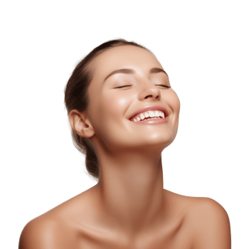 AI generated Portrait of young beautiful woman with perfect smooth skin, Perfect face, taking care after skin condition. Isolated on a transparent background. png