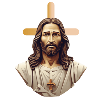 AI generated jesus christ statue with cross png