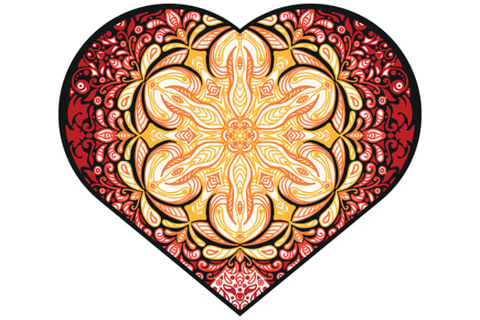 Love Mandala Ornament Vector Design For Valentine Decoration