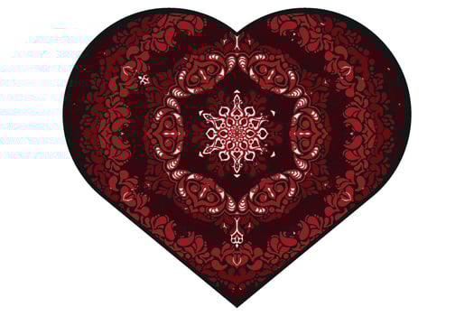 Love Mandala Ornament Vector Design For Valentine Decoration