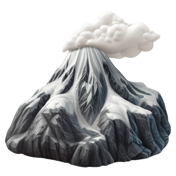 AI generated Volcanic eruption 3d icon isolated on transparent background png