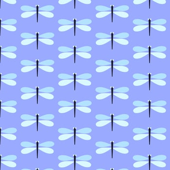 Seamless pattern with dragonflies in Scandinavian style for printing on fabric and wrapping paper. vector