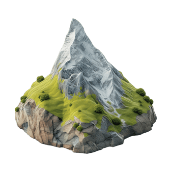 AI generated Mountain 3d icon isolated on a transparent background png