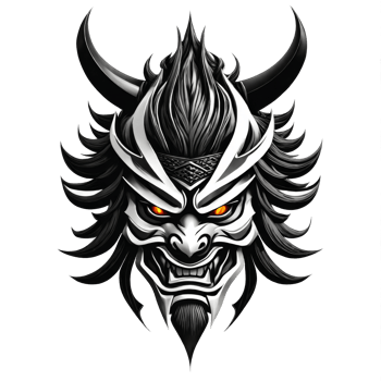 AI generated the demon head of the japanese demon, hd png