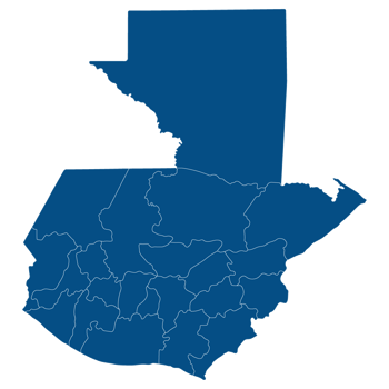 Guatemala map. Map of Guatemala in administrative provinces in blue color png