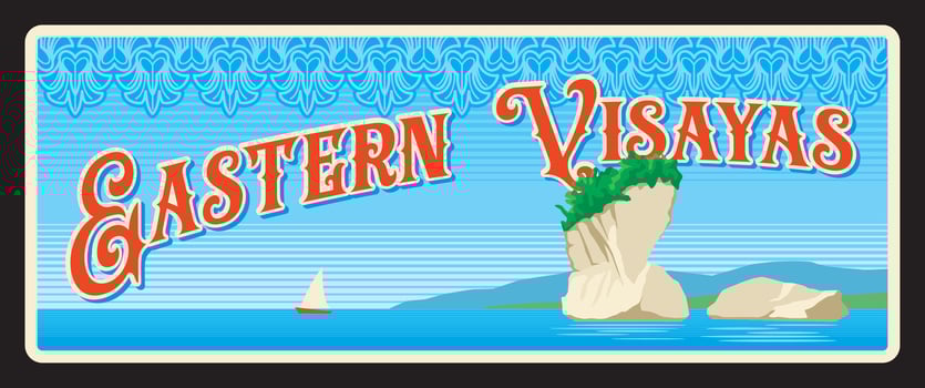 Eastern Visayas Philippines province travel plate vector