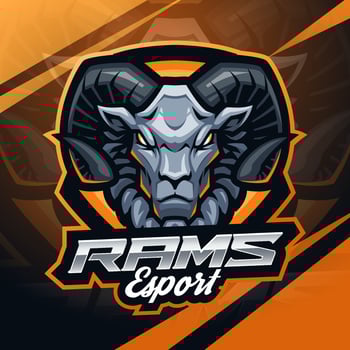 Rams esport mascot logo design vector
