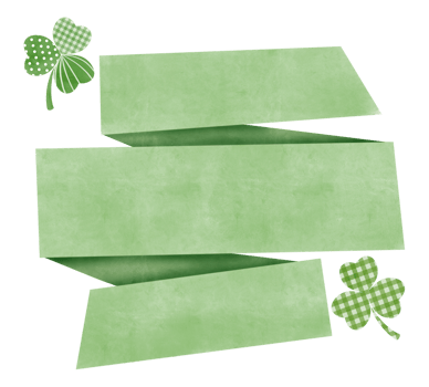 green ribbon copy space with clover leaves png