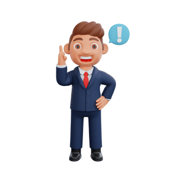 3d Illustration Businessman having doubt png