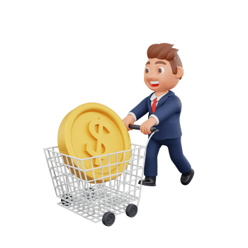 3d Illustration Businessman doing shopping png