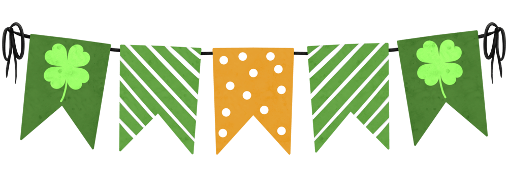 St. Patricks day bunting, garland, illustration png