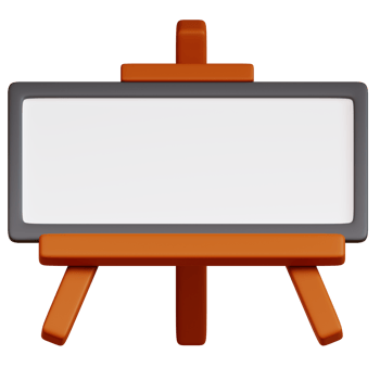 3D whiteboard icon on transparent background png