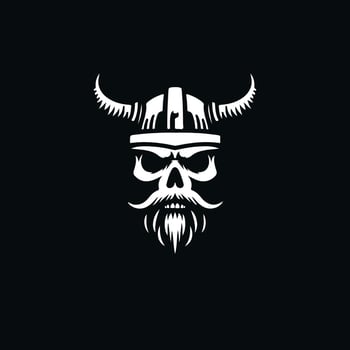 head skull  viking suitable for t shirt vector
