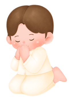 Boy in prayer position png