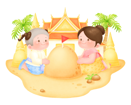 Songkran sand pagoda png