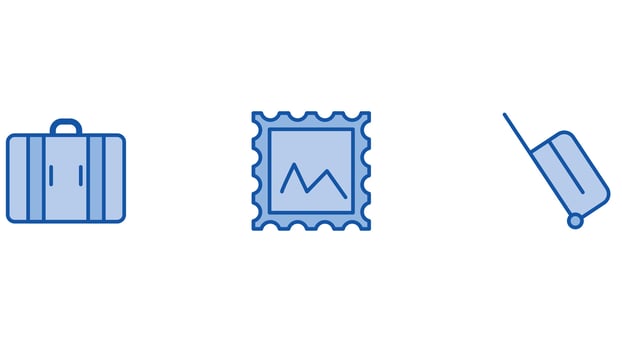 Travel, vacation, and fitness vector illustration