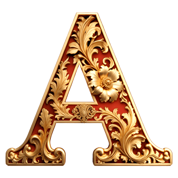 AI generated Red vintage alphabet on transparent background png