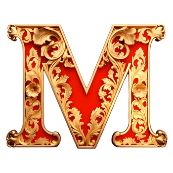 AI generated Red vintage alphabet on transparent background png