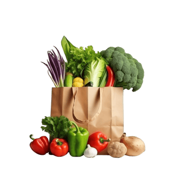 AI generated Paper bag with groceries clip art png
