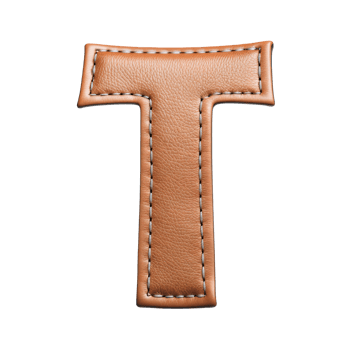 AI generated Leather alphabet on transparent background png