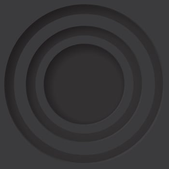 Abstract black background three dimension circle frame paper cut style vector illustration have blank space.