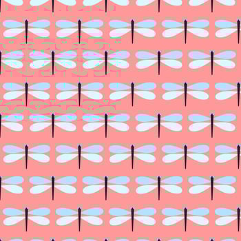 Seamless pattern with dragonflies in Scandinavian style for printing on fabric and wrapping paper. vector
