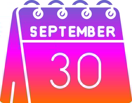 30th of September Glyph Gradient Icon vector