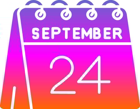 24th of September Glyph Gradient Icon vector