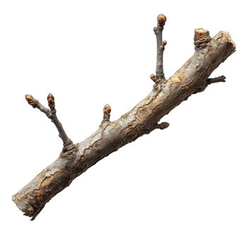 AI generated wooden branch isolated on transparent background ,dry wooden stalk ,generative ai png