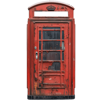 AI generated old red telephone box isolated on transparent background ,generative ai png