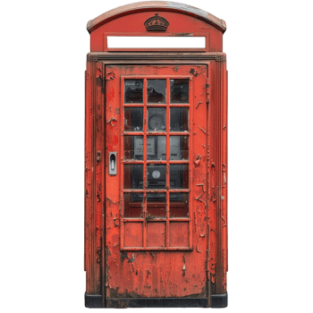 AI generated old red telephone box isolated on transparent background ,generative ai png