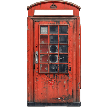 AI generated old red telephone box isolated on transparent background ,generative ai png