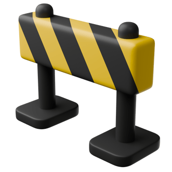 Construction barrier 3d illustration png