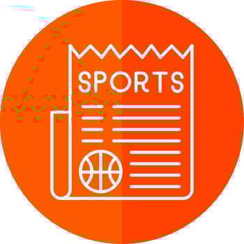 Sports News Line Red Circle Icon vector