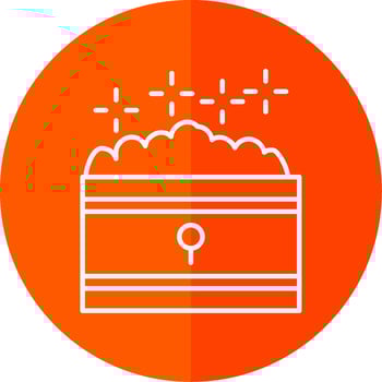 Treasure Line Red Circle Icon vector