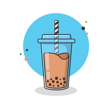 Bubble Milk Tea Cartoon Vector Illustration