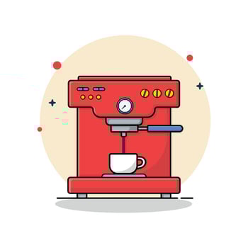 Coffee Maker Vector Illustration. Kitchen Equipment Concept