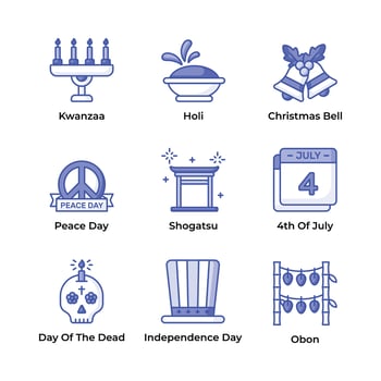 Set of holiday icon in modern design style, ready to use in your websites and mobile apps vector
