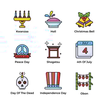 Set of holiday icon in modern design style, ready to use in your websites and mobile apps vector