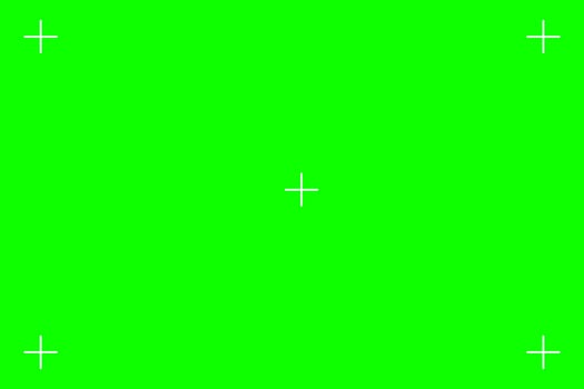 Green screen chroma key background, viewfinder camera frame, video film screen template, overlay. Cinema display with grid. Vector illustration