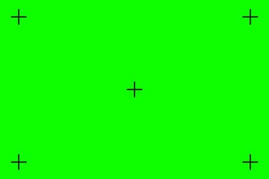 Green screen chroma key background, viewfinder camera frame, video film screen template, overlay. Cinema display with grid. Vector illustration