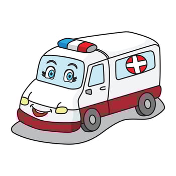 Ambulance Car Cartoon Illustration Vector