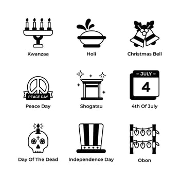 Set of holiday icon in modern design style, ready to use in your websites and mobile apps vector