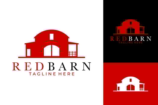 Red Barn Farm Livestock Logo Design vector