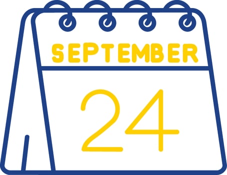 24th of September Line Two Color Icon vector