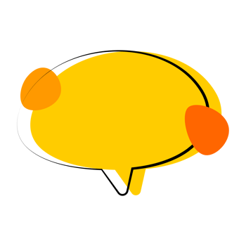 Yellow cartoon speech bubble png